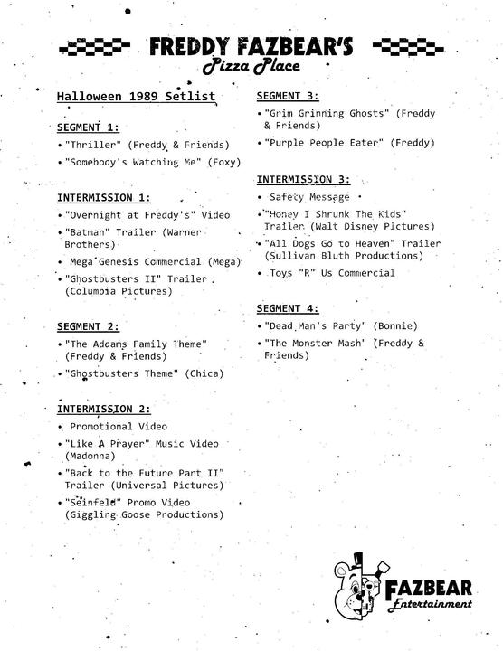 Halloween 1989 Setlist